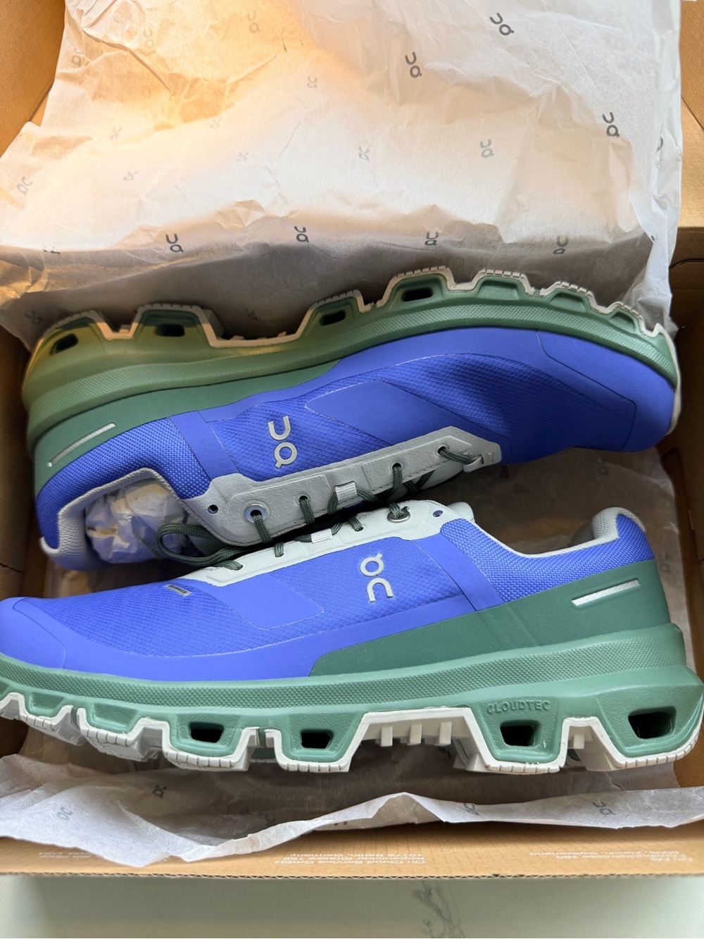 On Running Men’s Cloudventure Trail Sneakers — Blue & Green